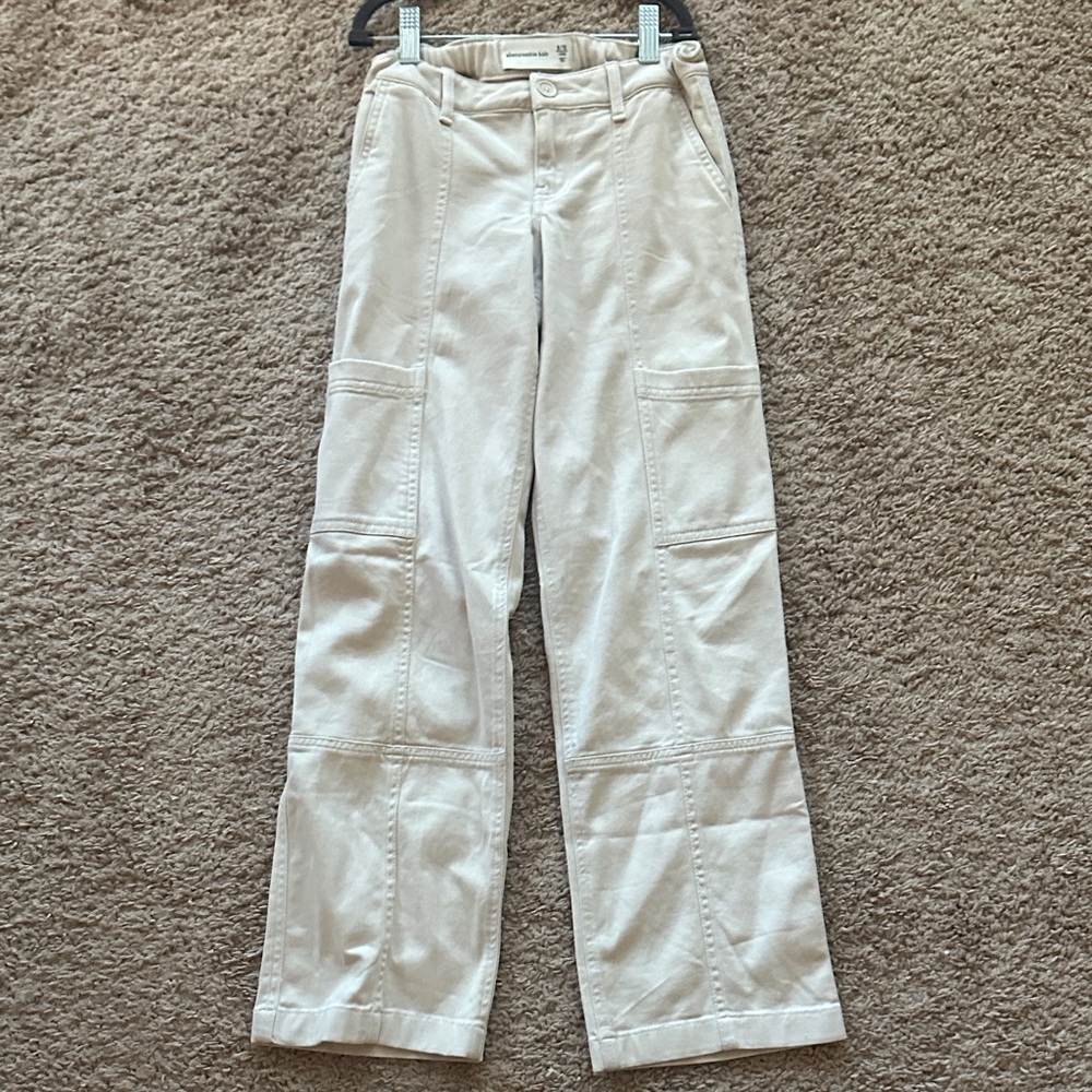 Girls Abercrombie Kids Cream Casual Pants